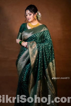 Jori Katan Saree With Blause Pcs